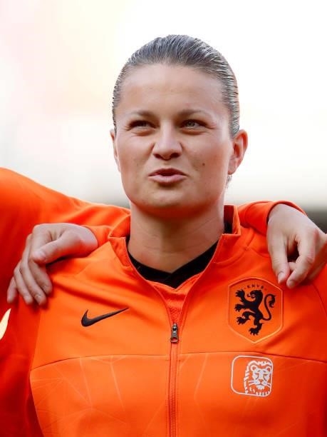 Sherida Spitse of Holland Women during the International Friendly Women match between Holland v Norway at the De Grolsch Veste on June 15, 2021 in...