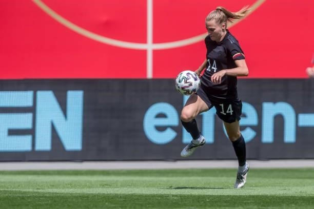 Laura Freigang of Germany controls the Ball during the international friendly match between Germany Women and Chile Women at Stadion Bieberer on June...