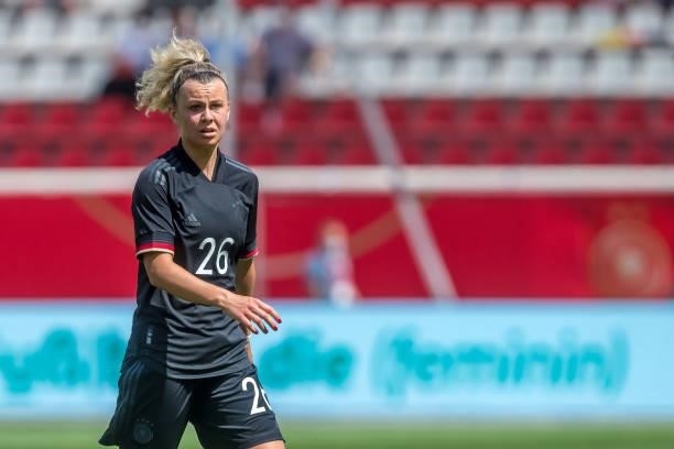 Lena Lattwein of Germany Looks on during the international friendly match between Germany Women and Chile Women at Stadion Bieberer on June 15, 2021...