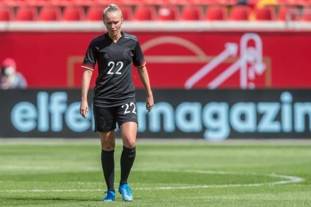 Turid Knaak of Germany looks dejected during the international friendly match between Germany Women and Chile Women at Stadion Bieberer on June 15,...