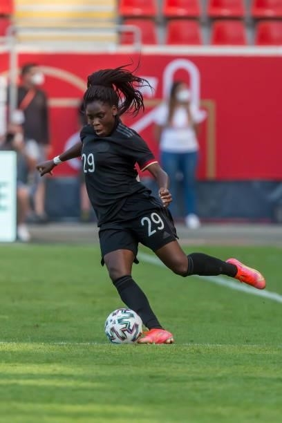 Nicole Anyomi of Germany controls the Ball during the international friendly match between Germany Women and Chile Women at Stadion Bieberer on June...
