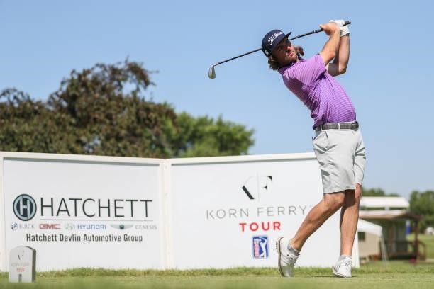 Joey Garber plays his shot from the 10th Tee prior to the Wichita Open Benefitting KU Wichita Pediatrics at Crestview Country Club on June 16, 2021...