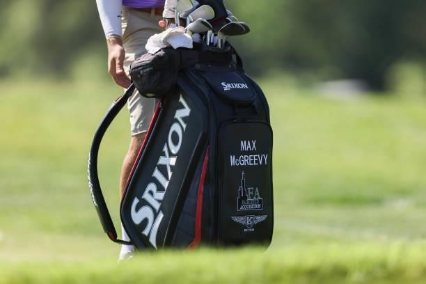Detail view of Max McGreevys bag on the 9th Green prior to the Wichita Open Benefitting KU Wichita Pediatrics at Crestview Country Club on June 16,...