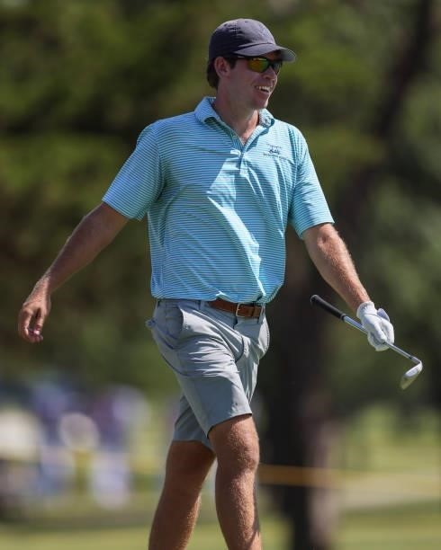 Ben Kohles looks on from the 9th Green prior to the Wichita Open Benefitting KU Wichita Pediatrics at Crestview Country Club on June 16, 2021 in...