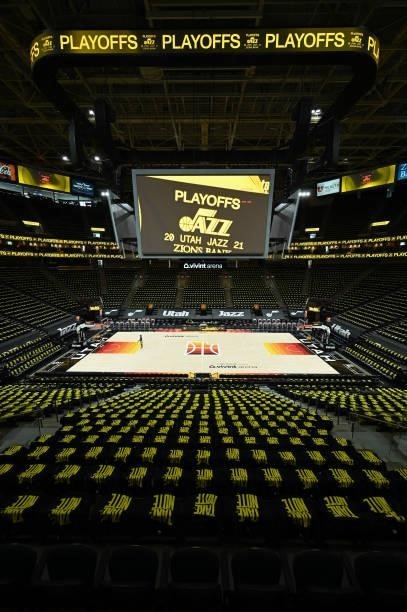 General view of vivint.SmartHome Arena before the game between the LA Clippers and Utah Jazz during Round 2, Game 5 of the 2021 NBA Playoffs on June...
