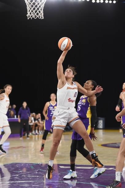 Kia Nurse of the Phoenix Mercury drives to the basket against the Los Angeles Sparks on June 16, 2021 at Los Angeles Convention Center in Los...
