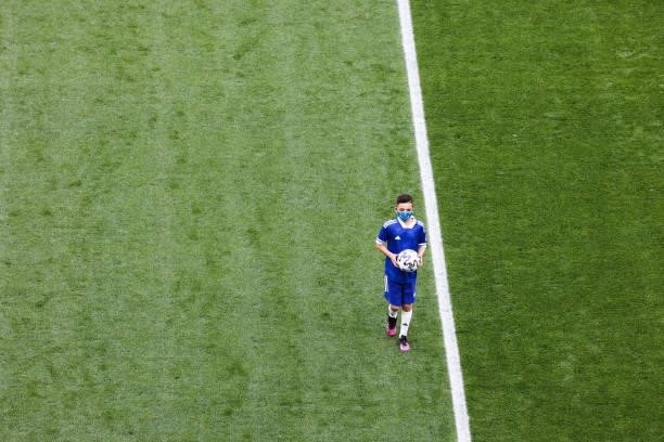 Ball carrier prior to the UEFA Euro 2020 Championship Group B match between Finland and Russia at Saint Petersburg Stadium on June 16, 2021 in Saint...