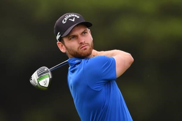 Daniel Gavins of Great Britain tees off on the second hole during Day Three of the Challenge de Espana at Iberostar Real Club de Golf Novo Sancti...