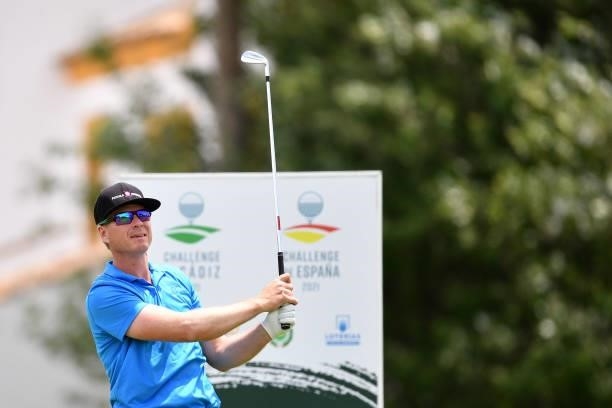 Roope Kakko of Finland tees off on the fifteenth hole during Day Three of the Challenge de Espana at Iberostar Real Club de Golf Novo Sancti Petri on...