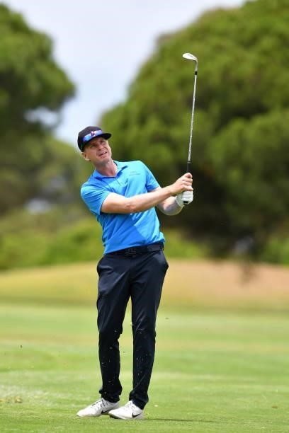 Roope Kakko of Finland plays his second shot on the fourteenth hole during Day Three of the Challenge de Espana at Iberostar Real Club de Golf Novo...