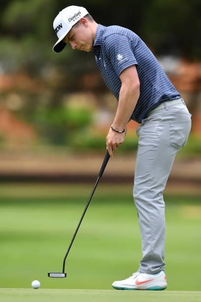Conor Purcell of Ireland plays his second shot on the twelfth hole during Day Three of the Challenge de Espana at Iberostar Real Club de Golf Novo...