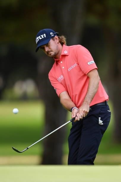 Christofer Blomstrand of Sweden plays his second shot on the twelfth hole during Day Three of the Challenge de Espana at Iberostar Real Club de Golf...