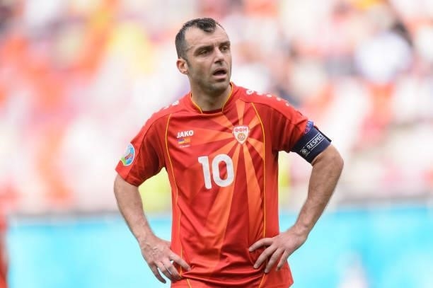 Goran Pandev of North Macedonia looks on during the UEFA Euro 2020 Championship Group C match between Ukraine and North Macedonia at National Arena...