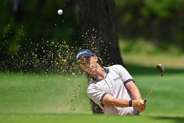 Daniel Hillier of New Zealand plays his second shot on the twelfth hole during Day Three of the Challenge de Espana at Iberostar Real Club de Golf...