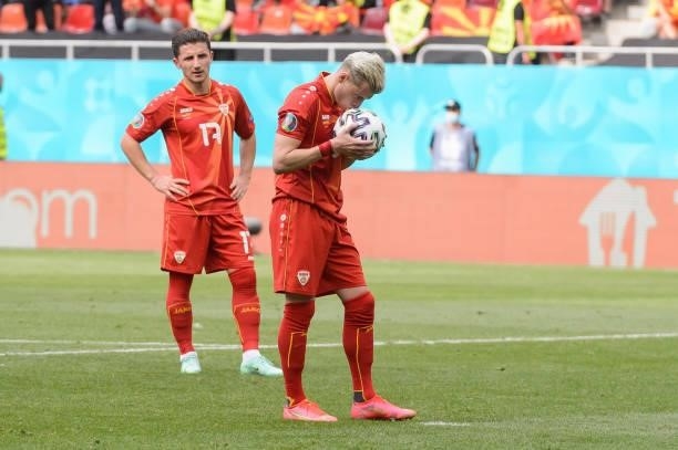 Egzjan Alioski of North Macedonia looks on during the UEFA Euro 2020 Championship Group C match between Ukraine and North Macedonia at National Arena...