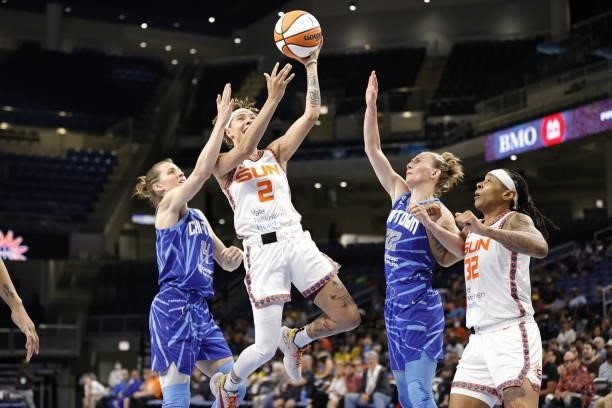 Natisha Hiedeman of the Connecticut Sun shoots the ball during the game against the Chicago Sky on June 17, 2021 at the Wintrust Arena in Chicago,...