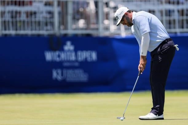 Brian Richey putts on the 17th green during the first round of the Wichita Open Benefitting KU Wichita Pediatrics at Crestview Country Club on June...