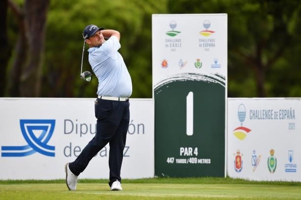 Ritchie of South Africa tees off on the first hole during Day Four of the Challenge de Espana at Iberostar Real Club de Golf Novo Sancti Petri on...