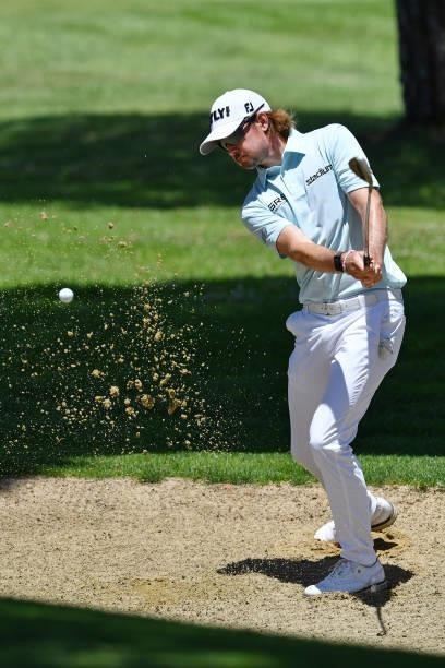 Christofer Blomstrand of Sweden plays his second shot on the twelfth hole during Day Four of the Challenge de Espana at Iberostar Real Club de Golf...
