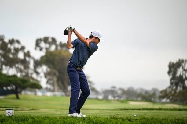Amateur Cole Hammer at the top of his swing as he plays his shot from the seventh tee during the first round of the 121st U.S. Open on the South...