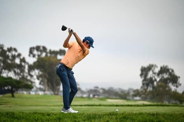 Joaquin Niemann of Chile at the top of his swing as he plays his shot from the seventh tee during the first round of the 121st U.S. Open on the South...