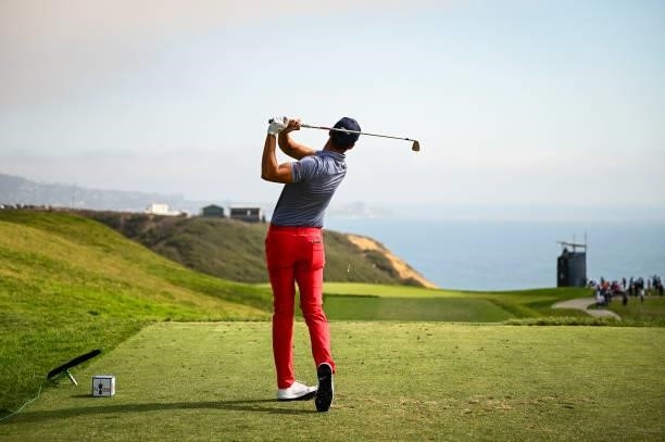 Johannes Veerman follows through as he plays his shot from the third tee during the first round of the 121st U.S. Open on the South Course at Torrey...