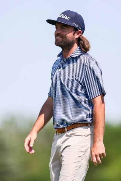 Joey Garber looks on from the 16th green during the second round of the Wichita Open Benefitting KU Wichita Pediatrics at Crestview Country Club on...