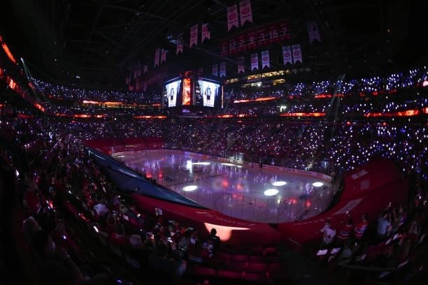 June 18: A view of the Bell Centre prior to the Game Three of the Stanley Cup Semifinals of the 2021 Stanley Cup Playoffs between the Montreal...