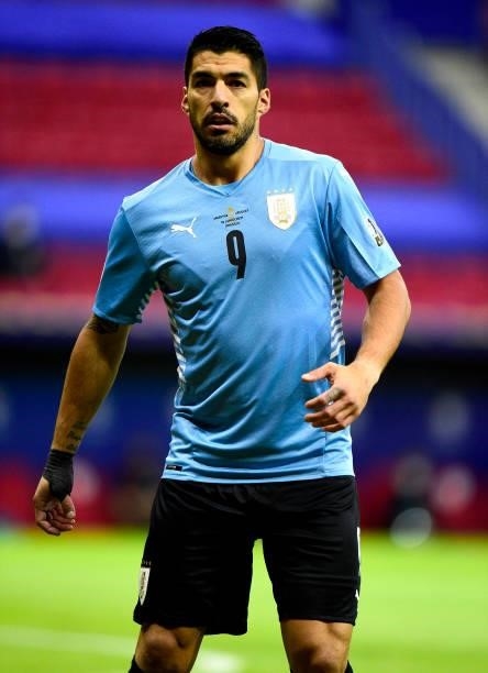Luis Suarez of Uruguay in action during the match between Argentina and Uruguay as part of Conmebol Copa America Brazil 2021 at Mane Garrincha...