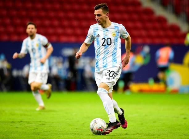 Giovani Lo Celso of Argentina in action ,during the match between Argentina and Uruguay as part of Conmebol Copa America Brazil 2021 at Mane...