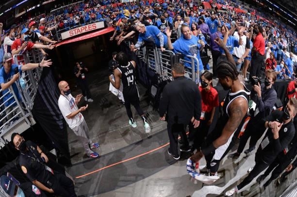 Terance Mann of the LA Clippers walks off the court after the game against the Utah Jazz during Round 2, Game 6 of the 2021 NBA Playoffs on June 18,...