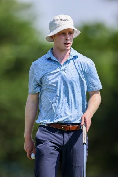 Ethan Marcus looks on from the 13th green during the second round of the Wichita Open Benefitting KU Wichita Pediatrics at Crestview Country Club on...
