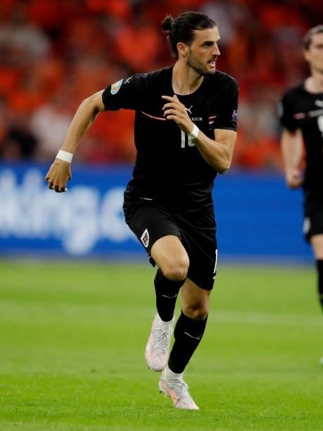 Florian Grillitsch of Austria during the EURO match between Holland v Austria at the Johan Cruijff Arena on June 17, 2021 in Amsterdam Netherlands