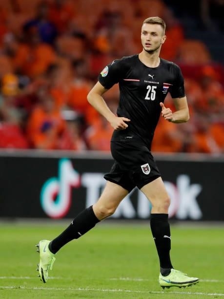 Sasa Kalajdzic of Austria during the EURO match between Holland v Austria at the Johan Cruijff Arena on June 17, 2021 in Amsterdam Netherlands