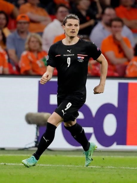 Marcel Sabitzer of Austria during the EURO match between Holland v Austria at the Johan Cruijff Arena on June 17, 2021 in Amsterdam Netherlands
