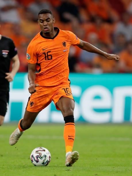 Ryan Gravenberch of Holland during the EURO match between Holland v Austria at the Johan Cruijff Arena on June 17, 2021 in Amsterdam Netherlands