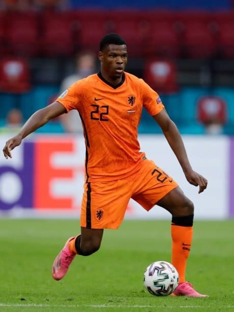 Denzel Dumfries of Holland during the EURO match between Holland v Austria at the Johan Cruijff Arena on June 17, 2021 in Amsterdam Netherlands