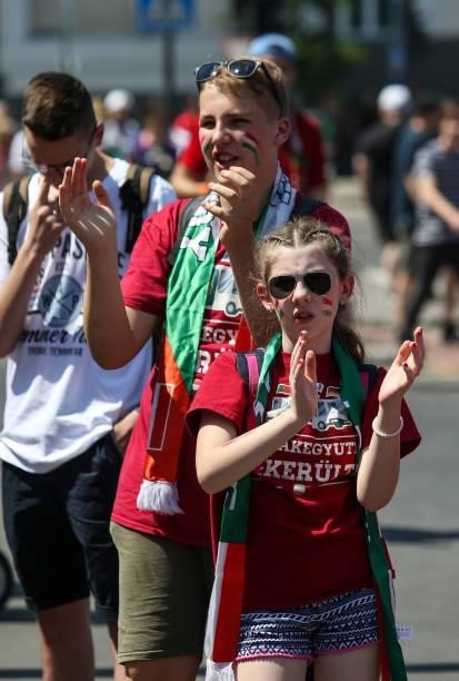 Fans gather before the UEFA Euro 2020 Championship Group F match between Hungary and France at Puskas Arena on June 19, 2021 in Budapest, Hungary.