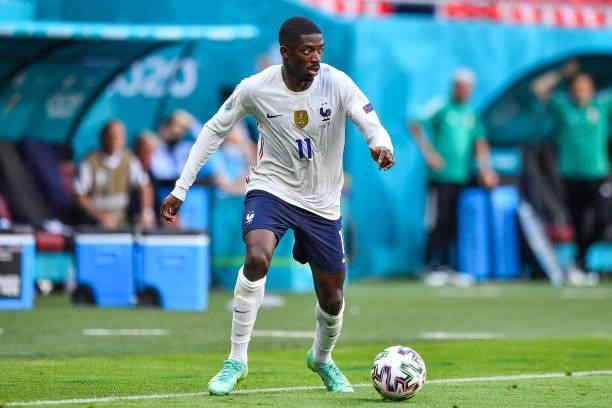 Ousmane DEMBELE of France during the UEFA European Championship football match between Hungary and France at Ferenc Puskas on June 19, 2021 in...