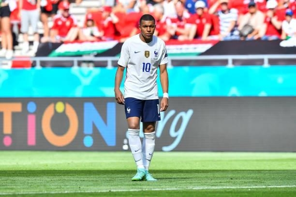 Kylian MBAPPE of France during the UEFA European Championship football match between Hungary and France at Ferenc Puskas on June 19, 2021 in...