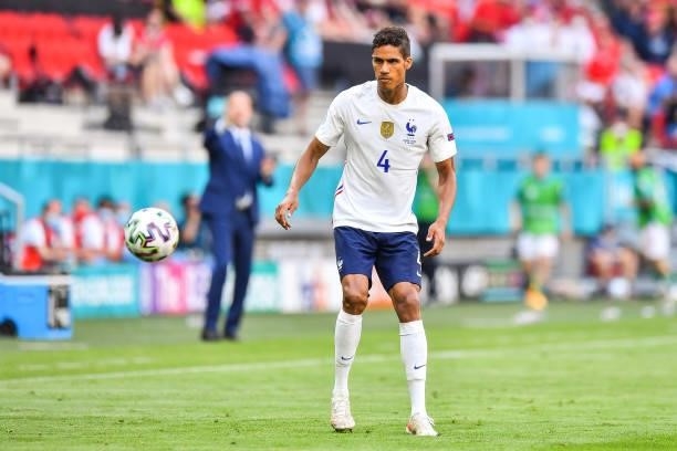 Raphael VARANE of France during the UEFA European Championship football match between Hungary and France at Ferenc Puskas on June 19, 2021 in...