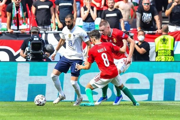 Karim BENZEMA of France during the UEFA European Championship football match between Hungary and France at Ferenc Puskas on June 19, 2021 in...