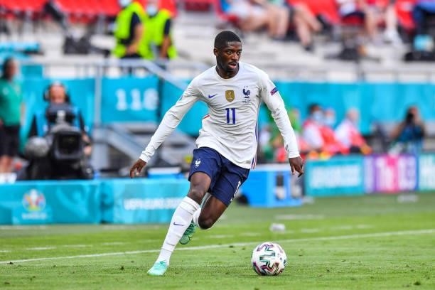 Ousmane DEMBELE of France during the UEFA European Championship football match between Hungary and France at Ferenc Puskas on June 19, 2021 in...