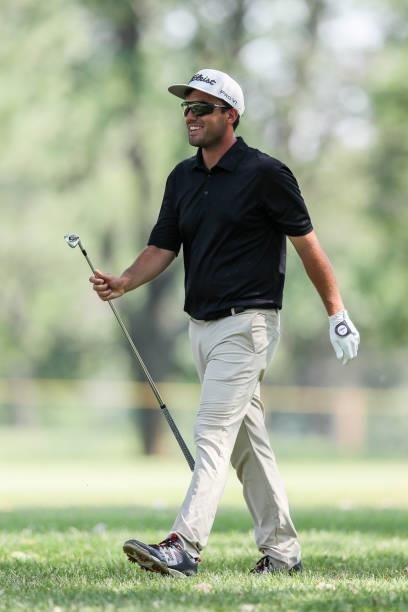 Ryan McCormick looks on from the 13th hole during the third round of the Wichita Open Benefitting KU Wichita Pediatrics at Crestview Country Club on...