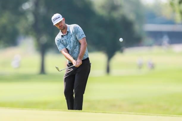 Vogel plays his shot from the 16th hole during the third round of the Wichita Open Benefitting KU Wichita Pediatrics at Crestview Country Club on...