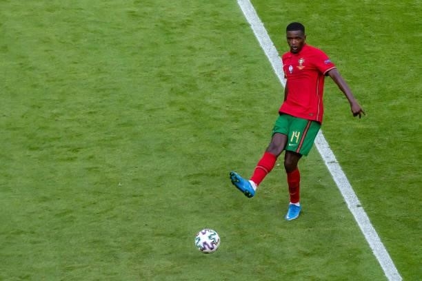 William Carvalho of Portugal controls the ball during the UEFA Euro 2020 Championship Group F match between Portugal and Germany at Football Arena...