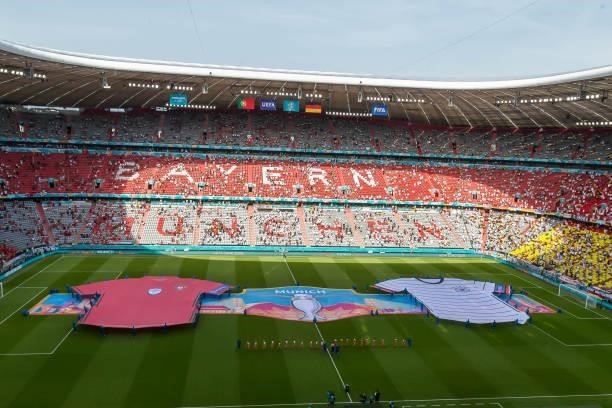 General view inside the stadium during the UEFA Euro 2020 Championship Group F match between Portugal and Germany at Football Arena Munich on June...