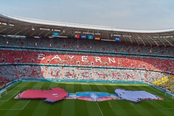 General view inside the stadium during the UEFA Euro 2020 Championship Group F match between Portugal and Germany at Football Arena Munich on June...