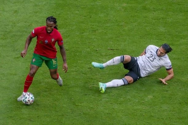 Renato Sanches of Portugal and Emre Can of Germany battle for the ball during the UEFA Euro 2020 Championship Group F match between Portugal and...
