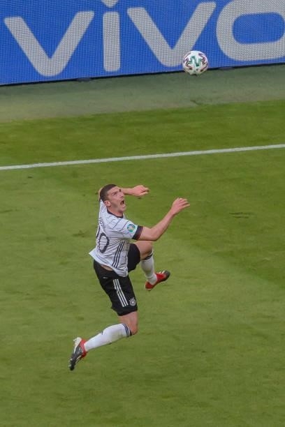 Robin Gosens of Germany controls the ball during the UEFA Euro 2020 Championship Group F match between Portugal and Germany at Football Arena Munich...